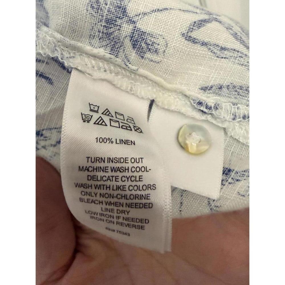 Nicole Miller 100% linen button up blouse size 2X - Picture 4 of 7
